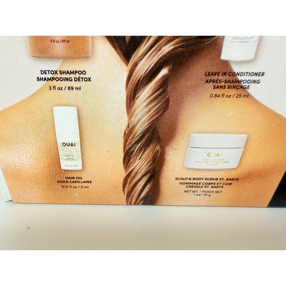 OUAI Go All The Ouai Travel Set Shampoo Conditioner Hair Oil St Barts Scrub New